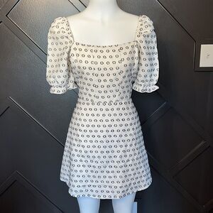 FORE Linen Mini Dress Size Medium Minimalist Preppy Coastal Boho